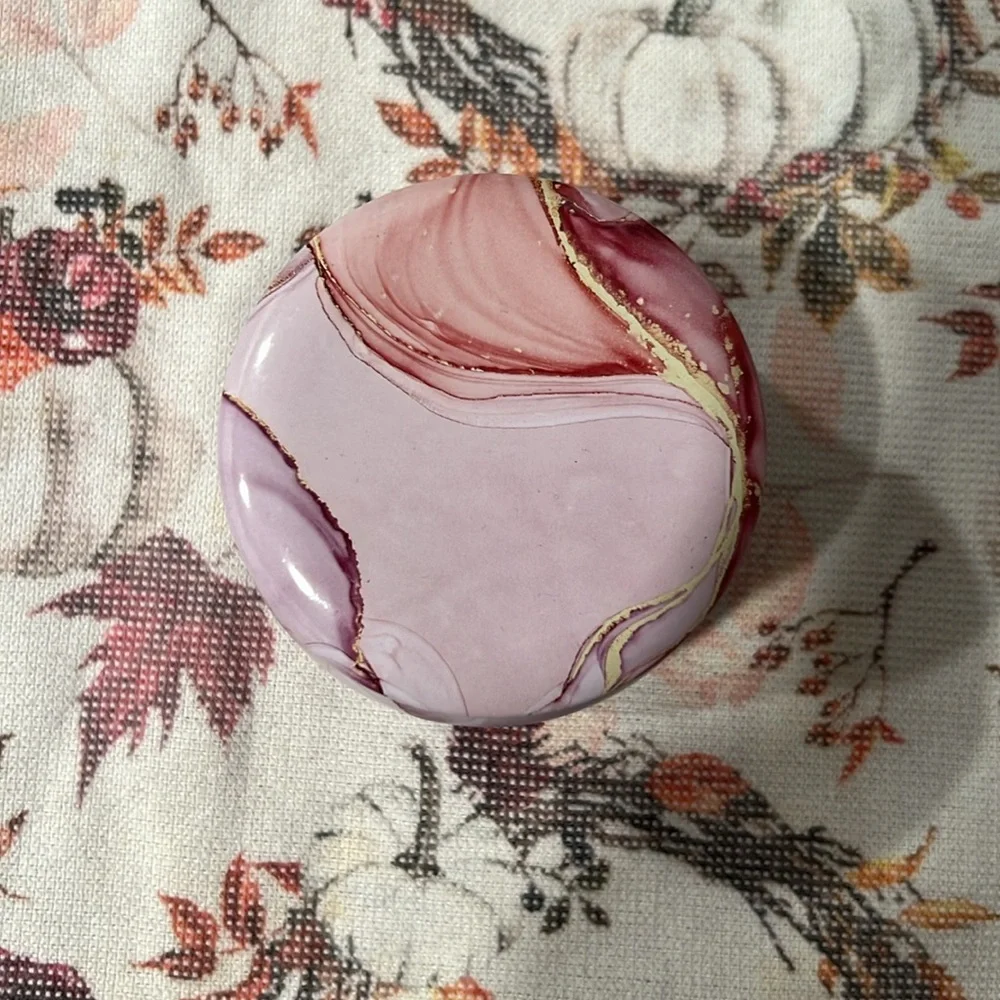 Marbled Pink Candle Jar